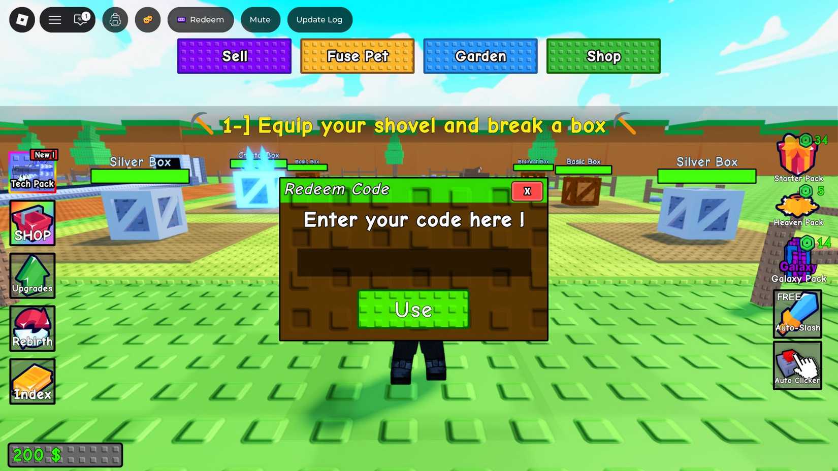 Unbox it - the codes tab