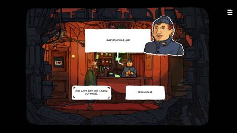 Universe for Sale shop talking to customer