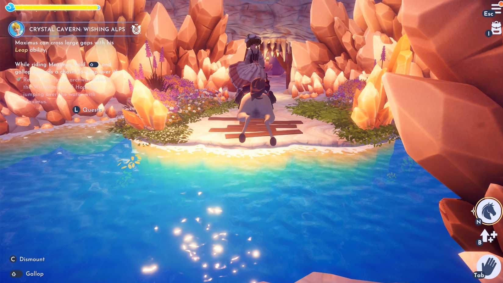 use o maximus para cruzar grandes lacunas no ddv disney dreamlight Valley