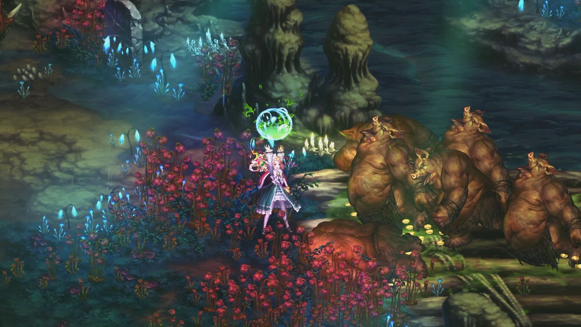 Using magic against a bunch of enemies - ASTRA Knights of Veda