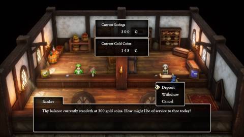 Using the bank in Dragon Quest 2 Remake