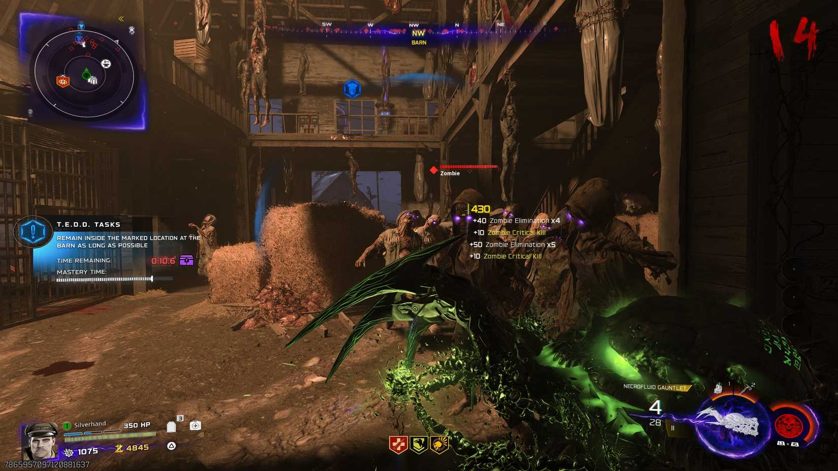 using the necrofluid gauntlet