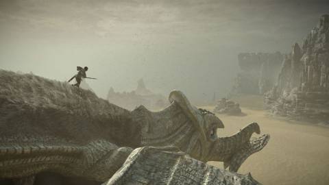 Walking through a flying colossus' back - Shadow Of The Colossus