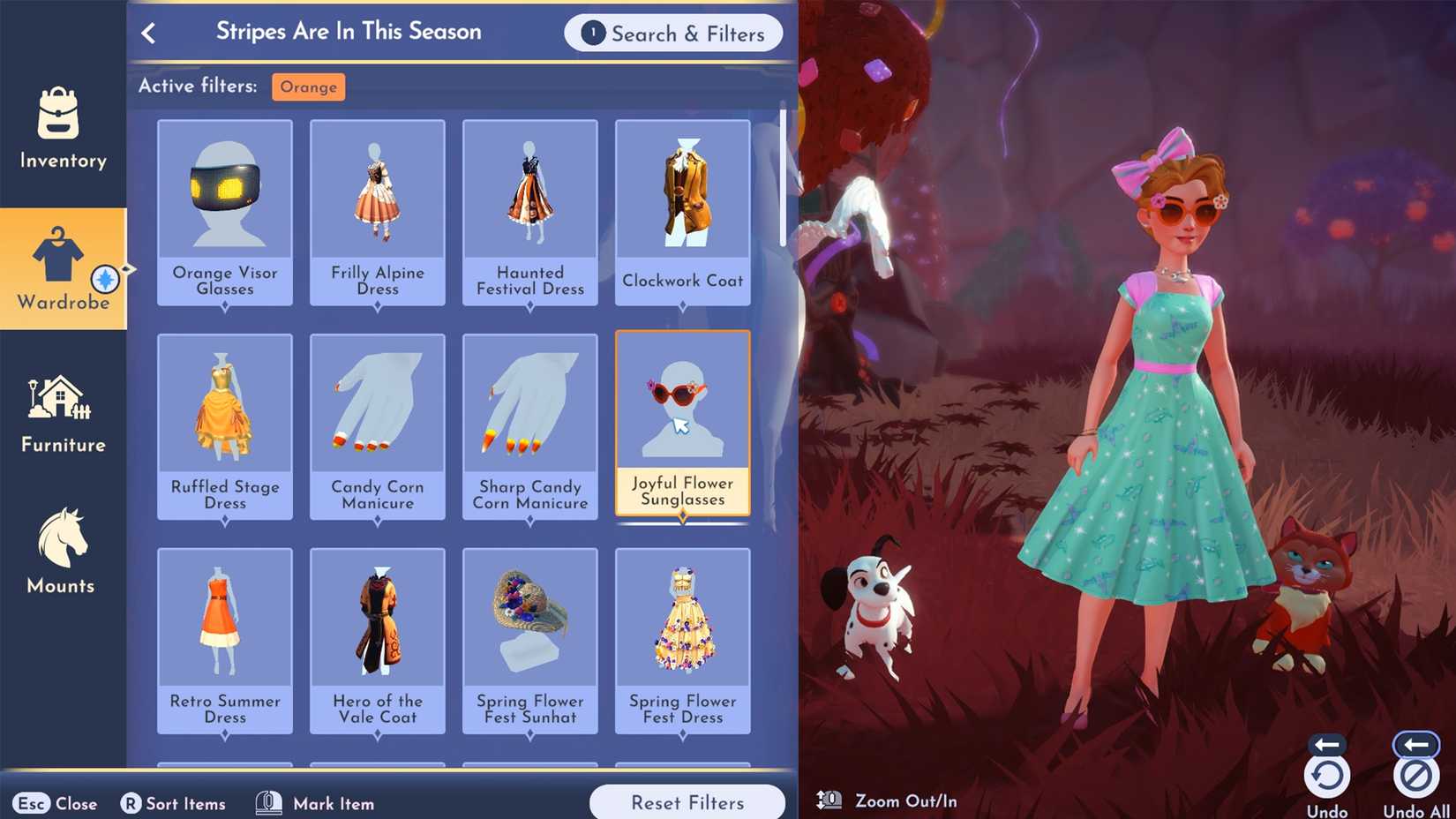 wear orange and pink in ddv disney dreamlight valley