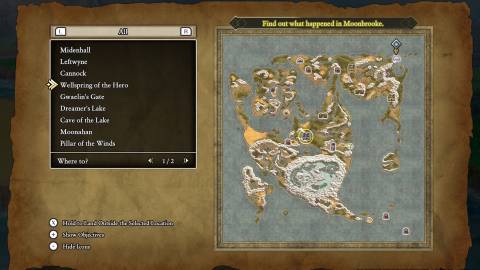 Wellspring of the Hero world map location in Dragon Quest 2 Remake