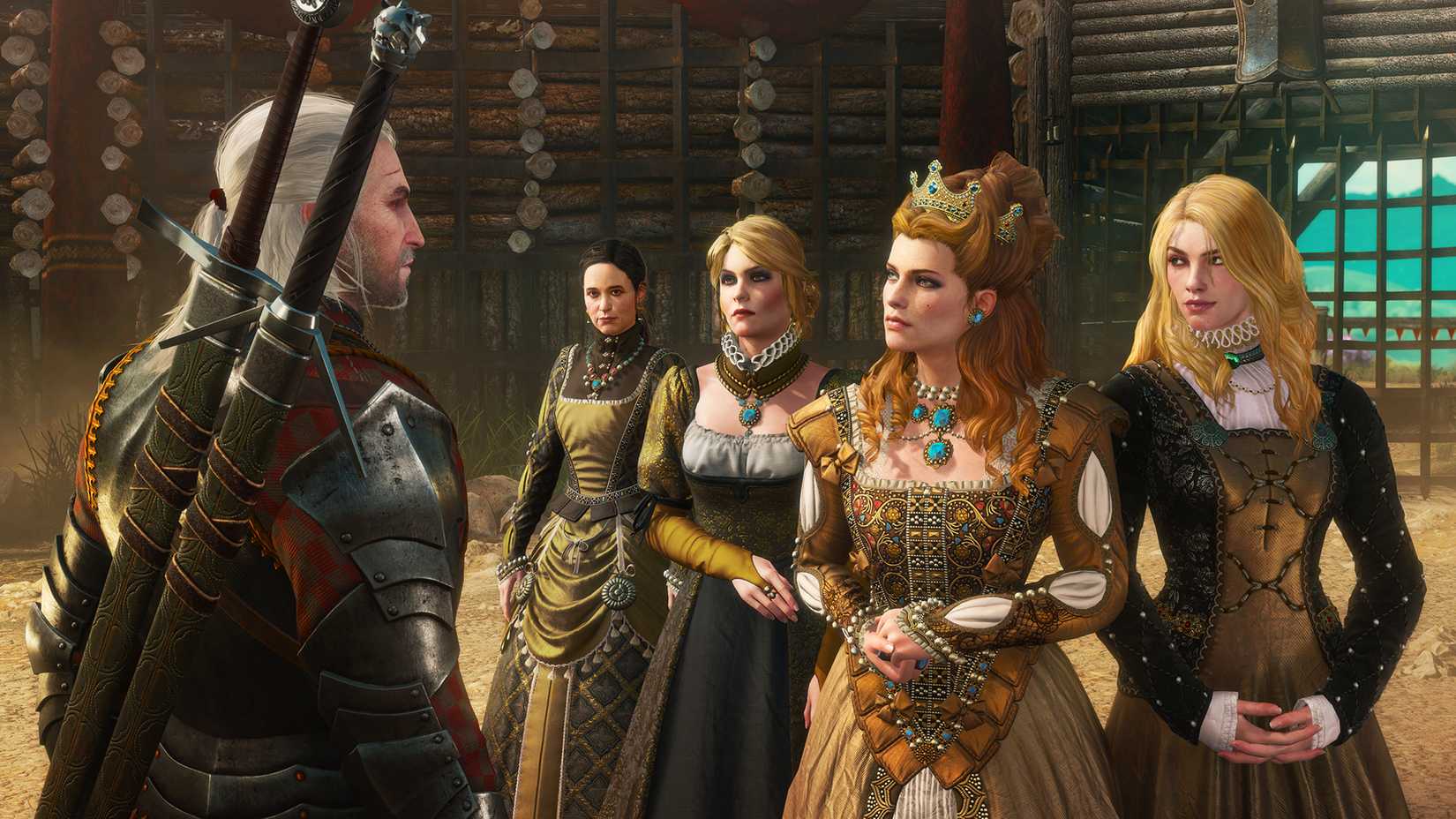 The witcher 3 blood and wine geralt talks to three women