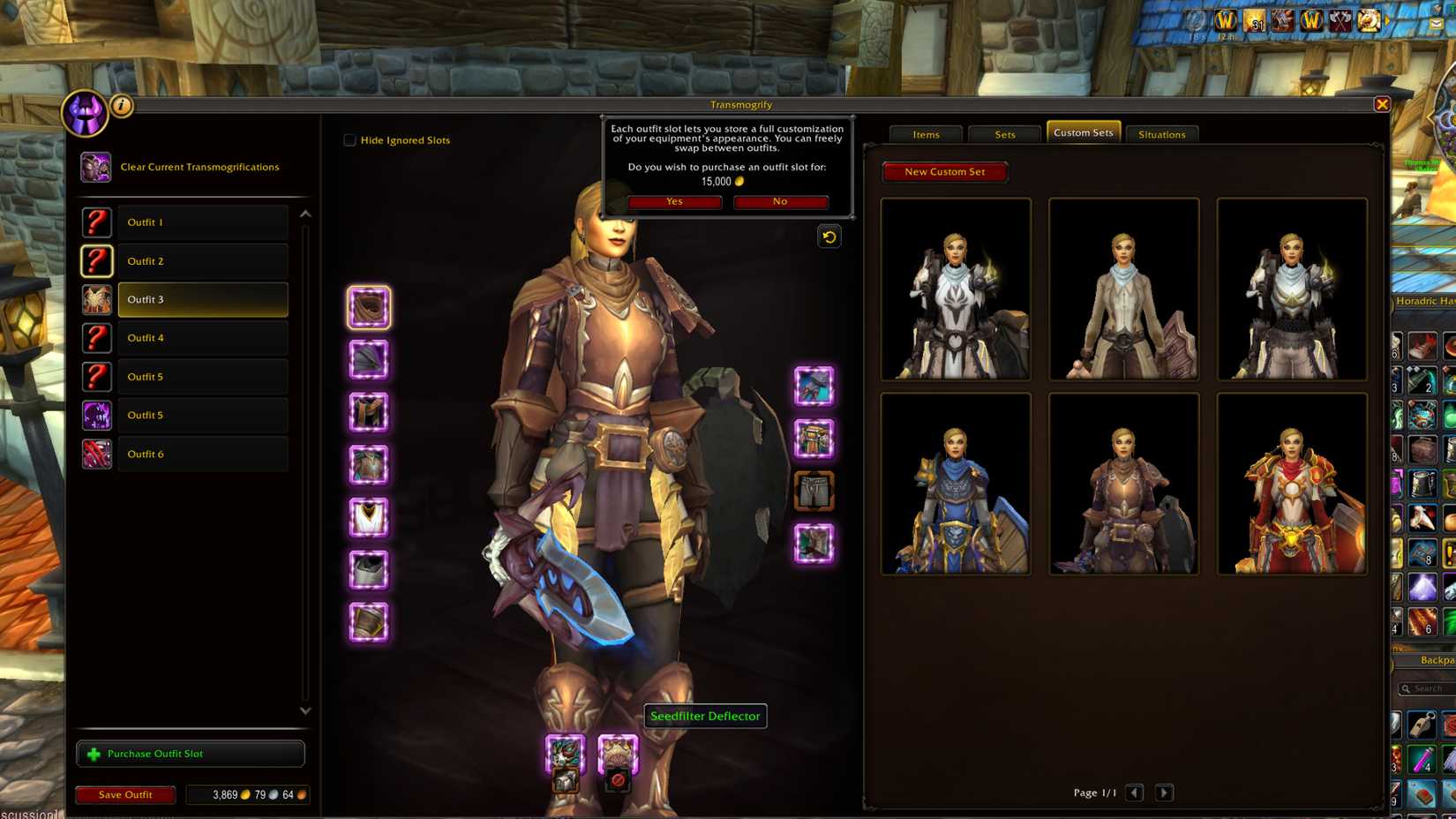 world of warcraft midnight beta transmog outfit unlock dialogue box