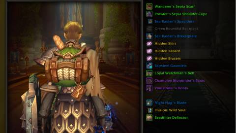 world of warcraft pilgrim's bounty backpacks green