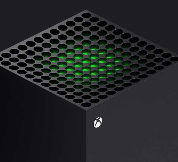 Konsol Xbox Series X dengan Latar Belakang Hitam