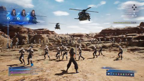 Zack facing soldiers in Crisis Core Final Fantasy 7 Reunion