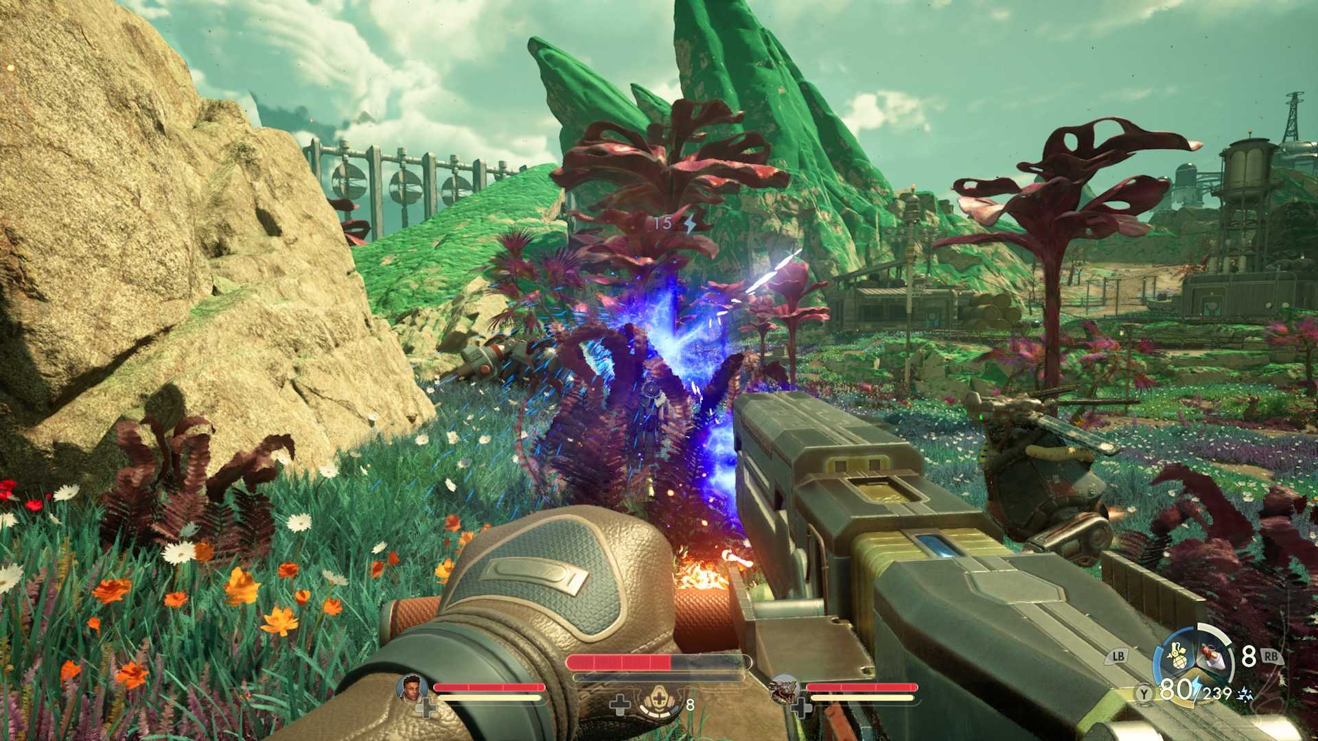 Zapping enemies in The Outer Worlds 2