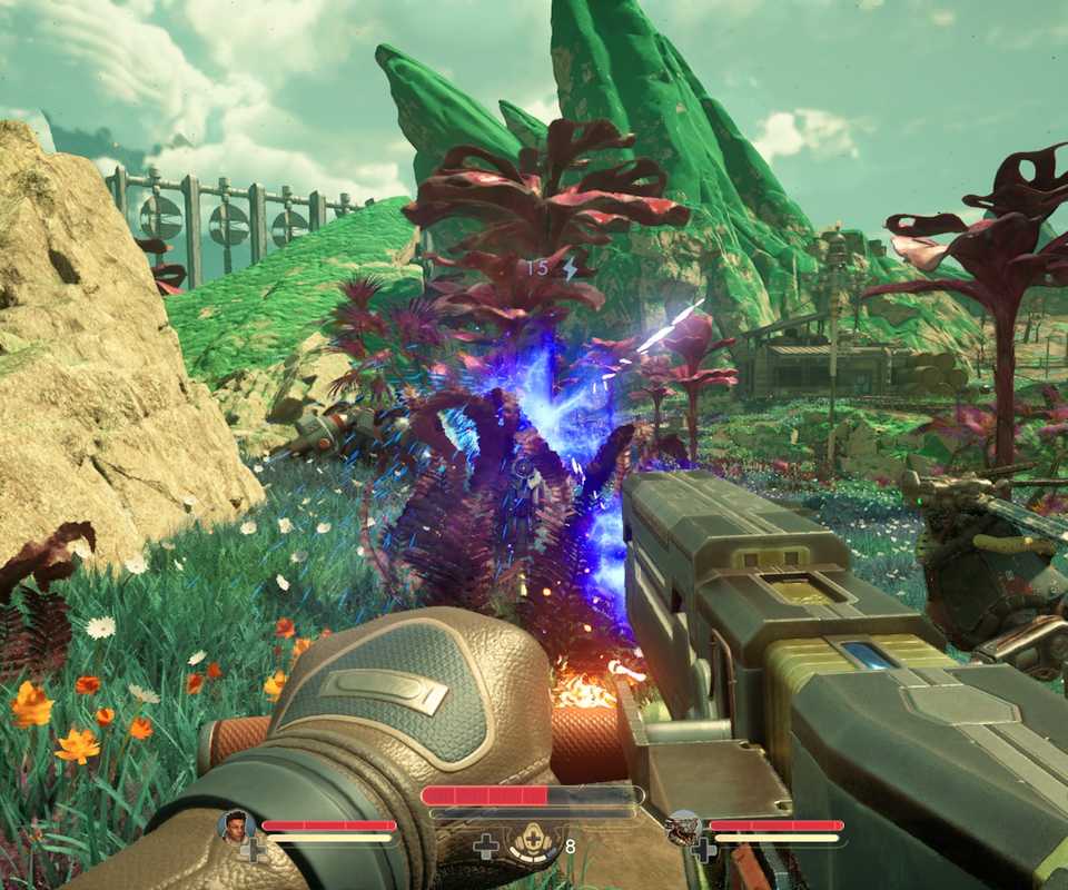 Zapping enemies in The Outer Worlds 2