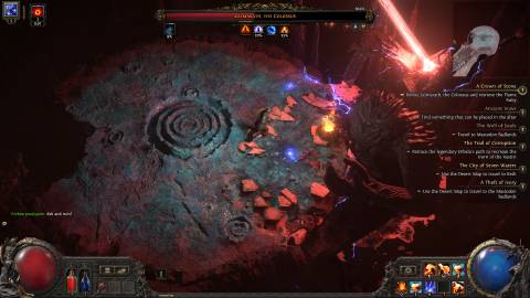 PoE2 Druid fighting Colossus boss