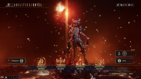 Warframe Uriel Abilities screen