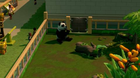 A Painted Panda in Two Point Museum Zooseum