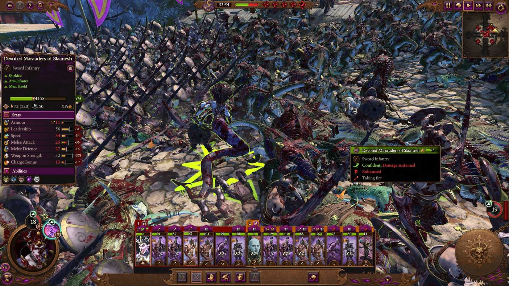 TWW3 Dechala fighting Lizardmen
