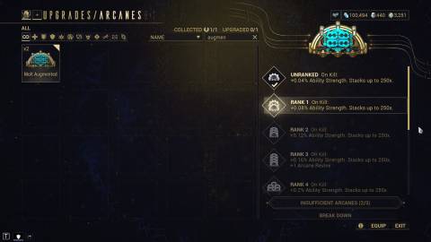 Warframe Arcane Camisado