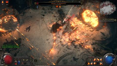 PoE2 Druid fighting Jamanraa