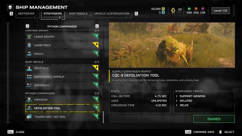 HD2 chainsaw support weapon