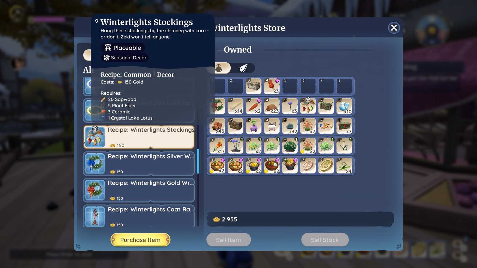 Winterlights Stockings in Palia 