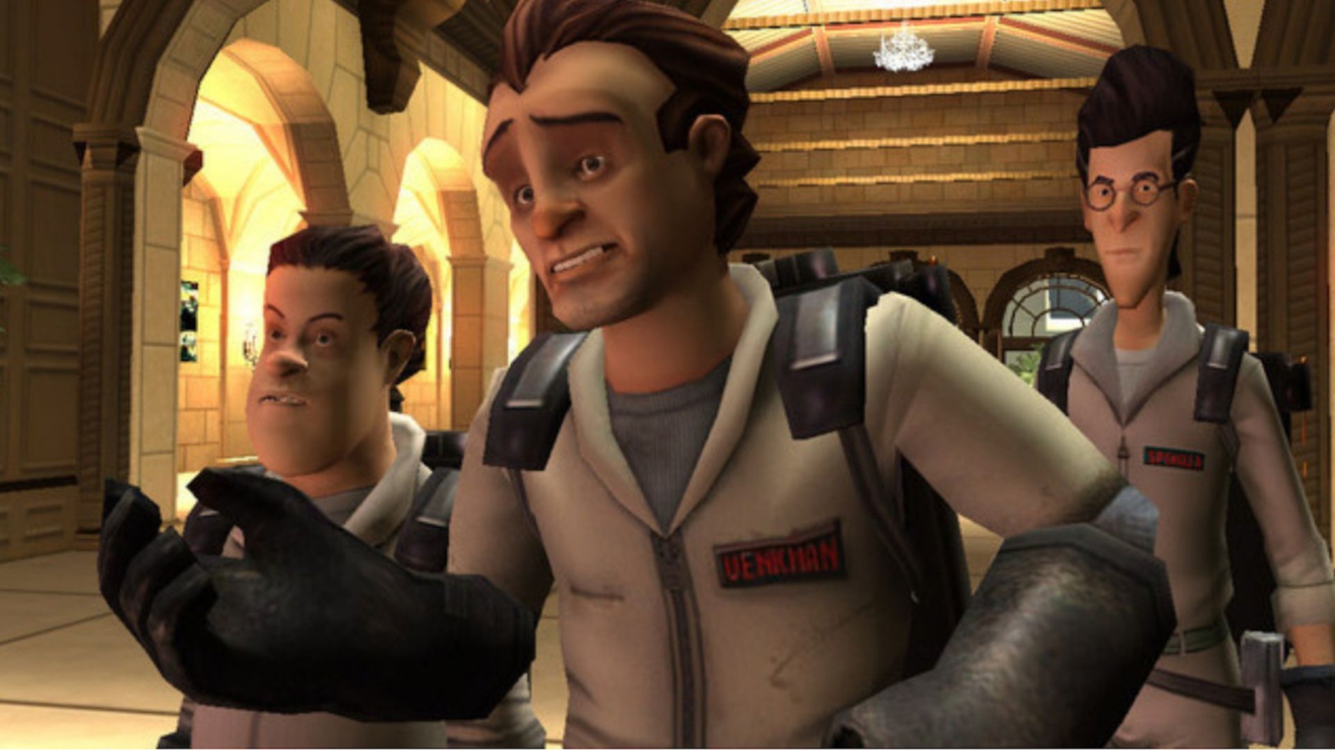 A cutscene featuring characters in Ghostbusters The Video Game (Wii Version)