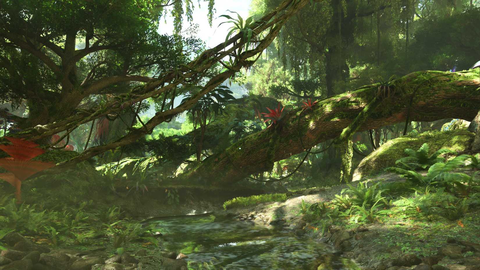 A lush forest in Avatar Frontiers of Pandora