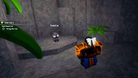 a roblox player found the tomo's cat in the forge