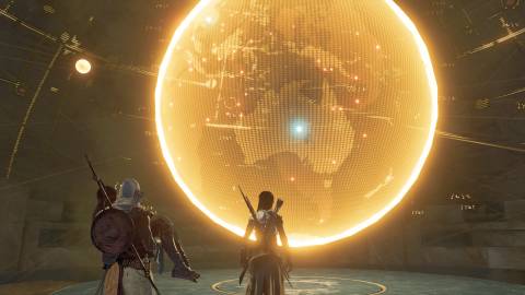 A scene featuring characters in Assassin’s Creed Origins