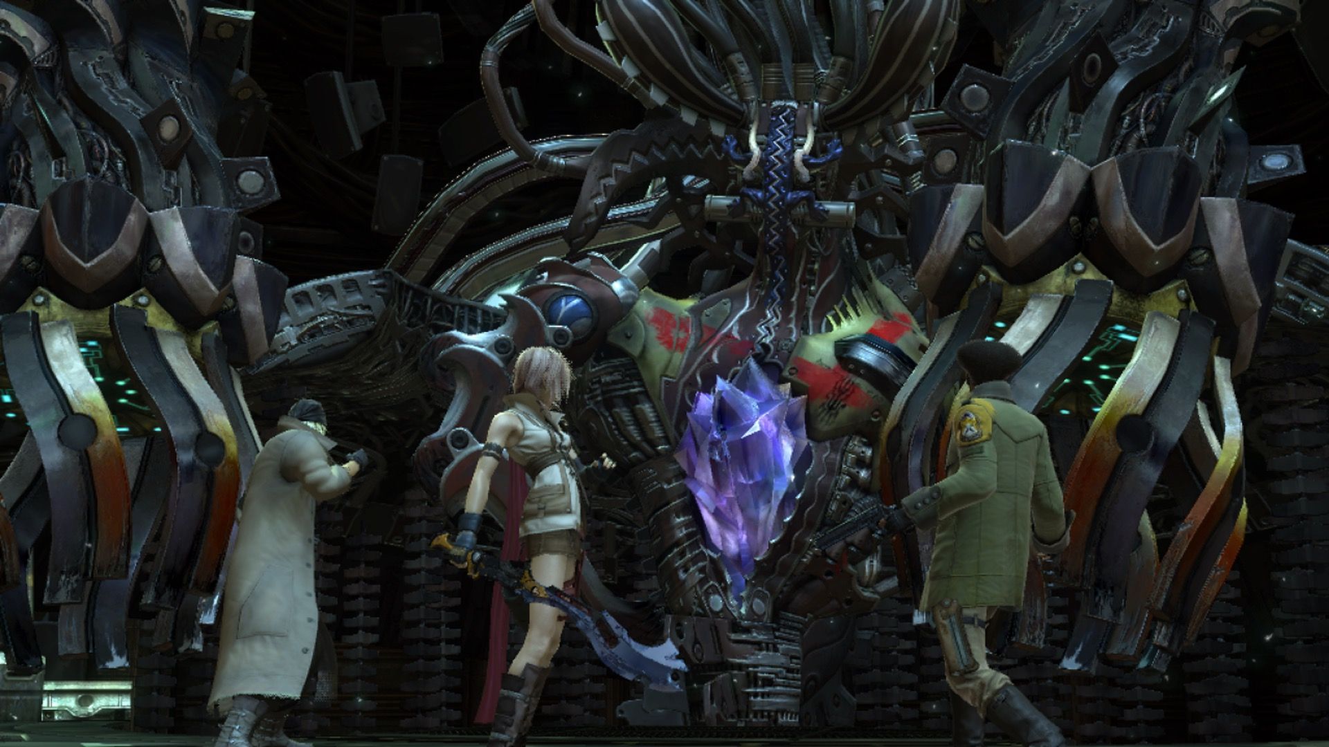 A scene featuring characters in Final Fantasy 13 (2010)