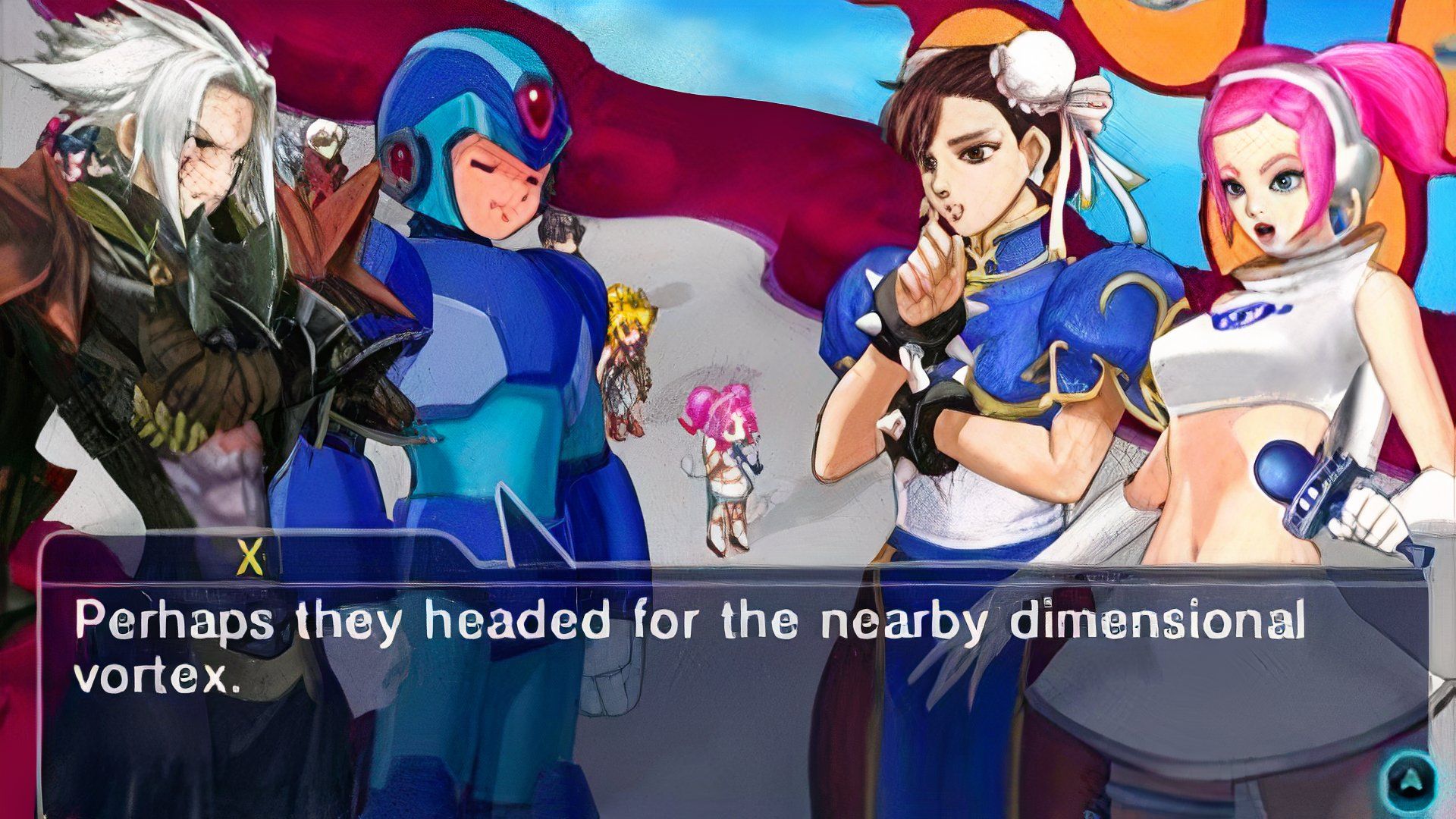 A scene featuring characters in Project X Zone 2