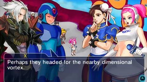 A scene featuring characters in Project X Zone 2