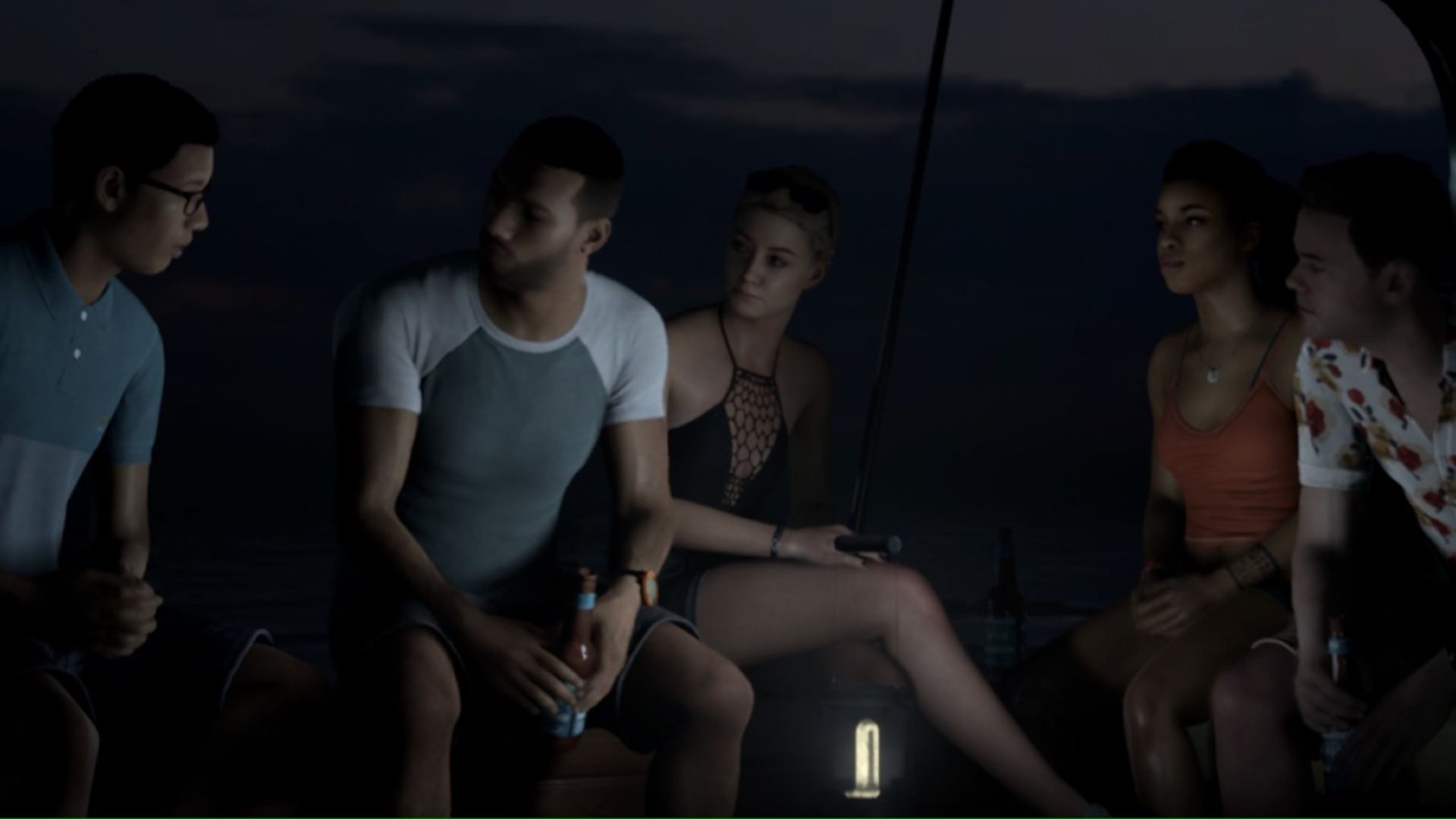 A scene featuring characters in The Dark Pictures Anthology Man Of Medan