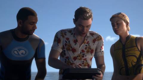 A scene featuring characters on a boat in The Dark Pictures Anthology Man Of Medan