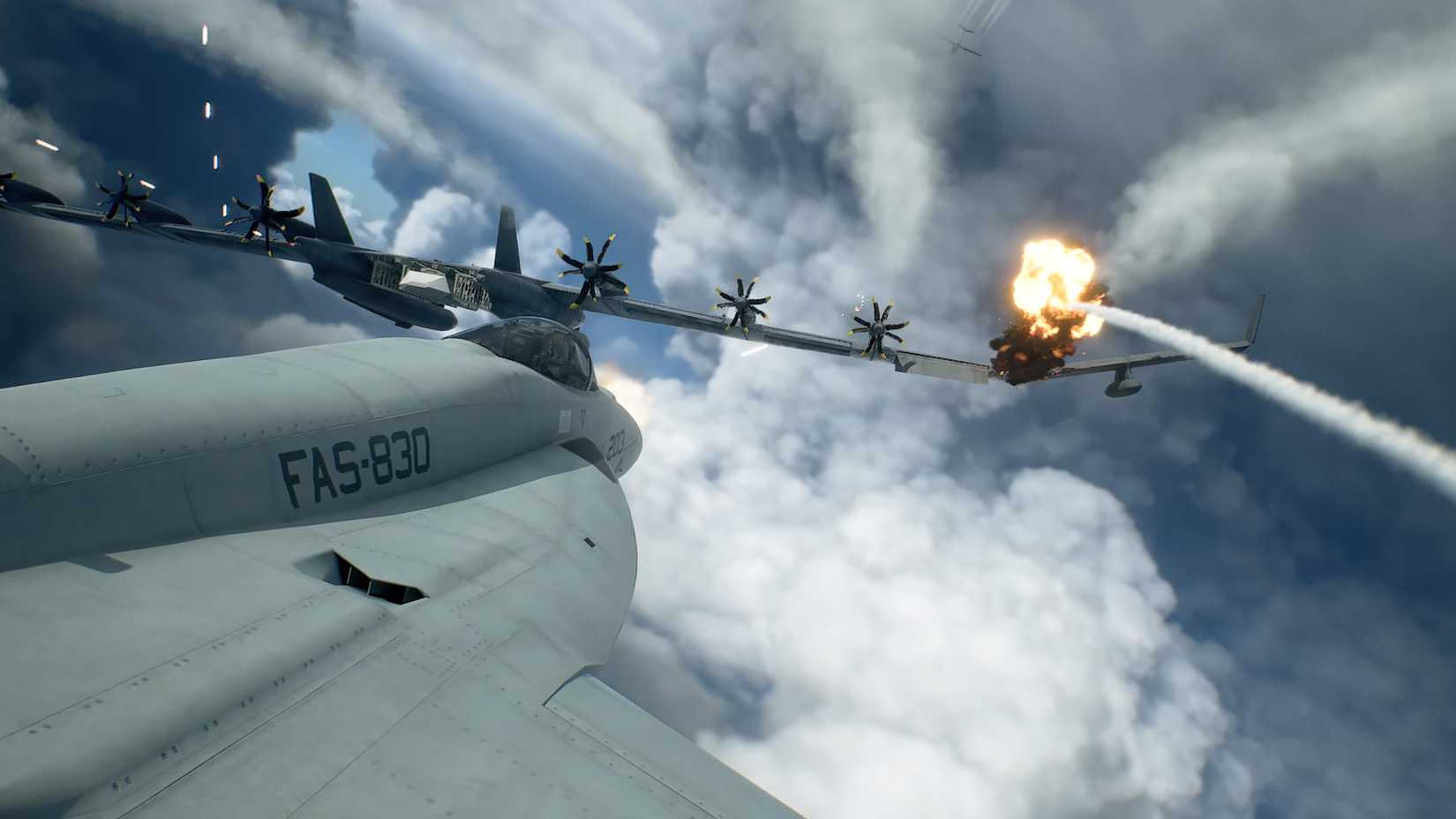 A combat sequence in Ace Combat 8