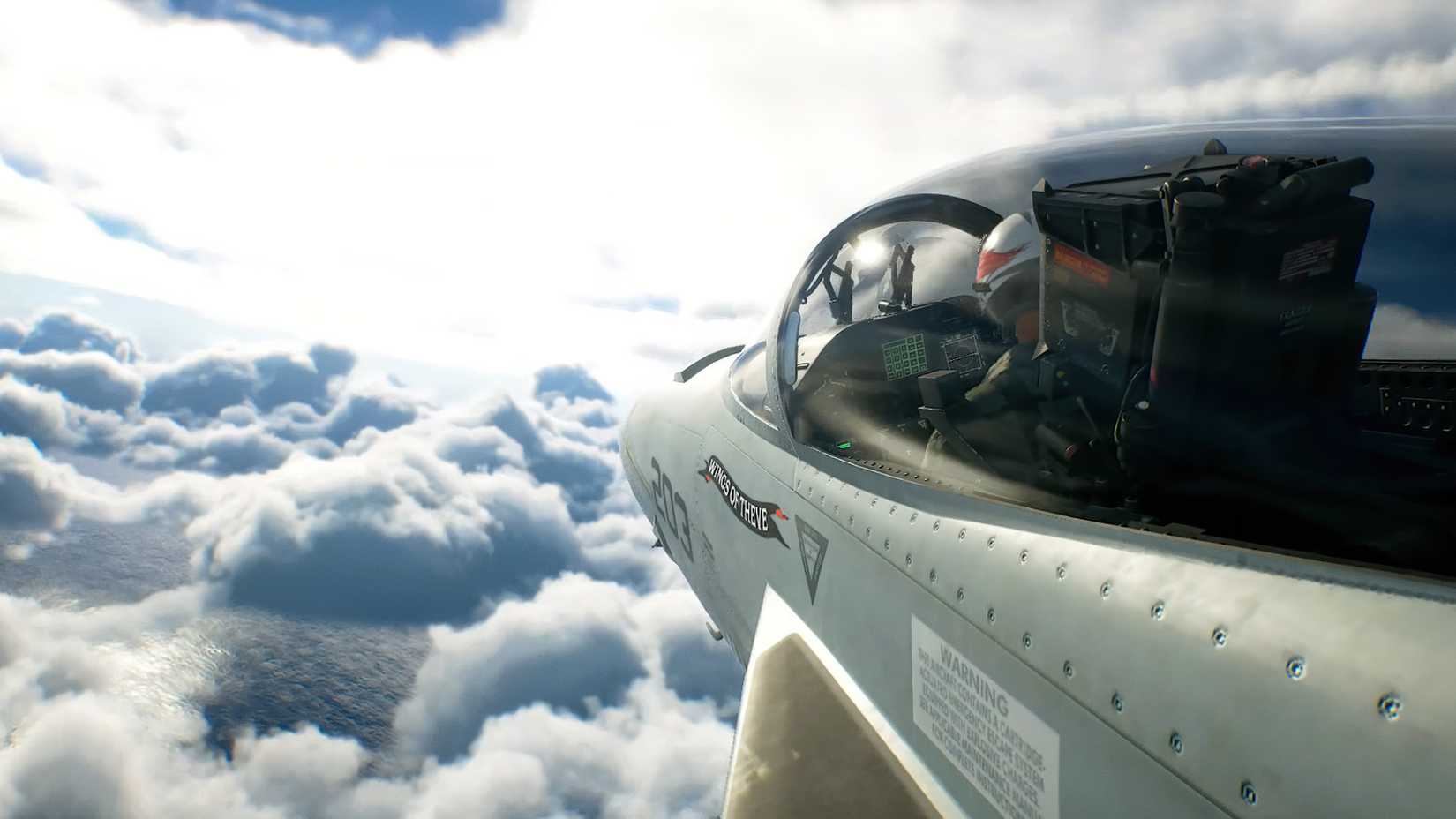A fighter jet flying in Ace Combat 8