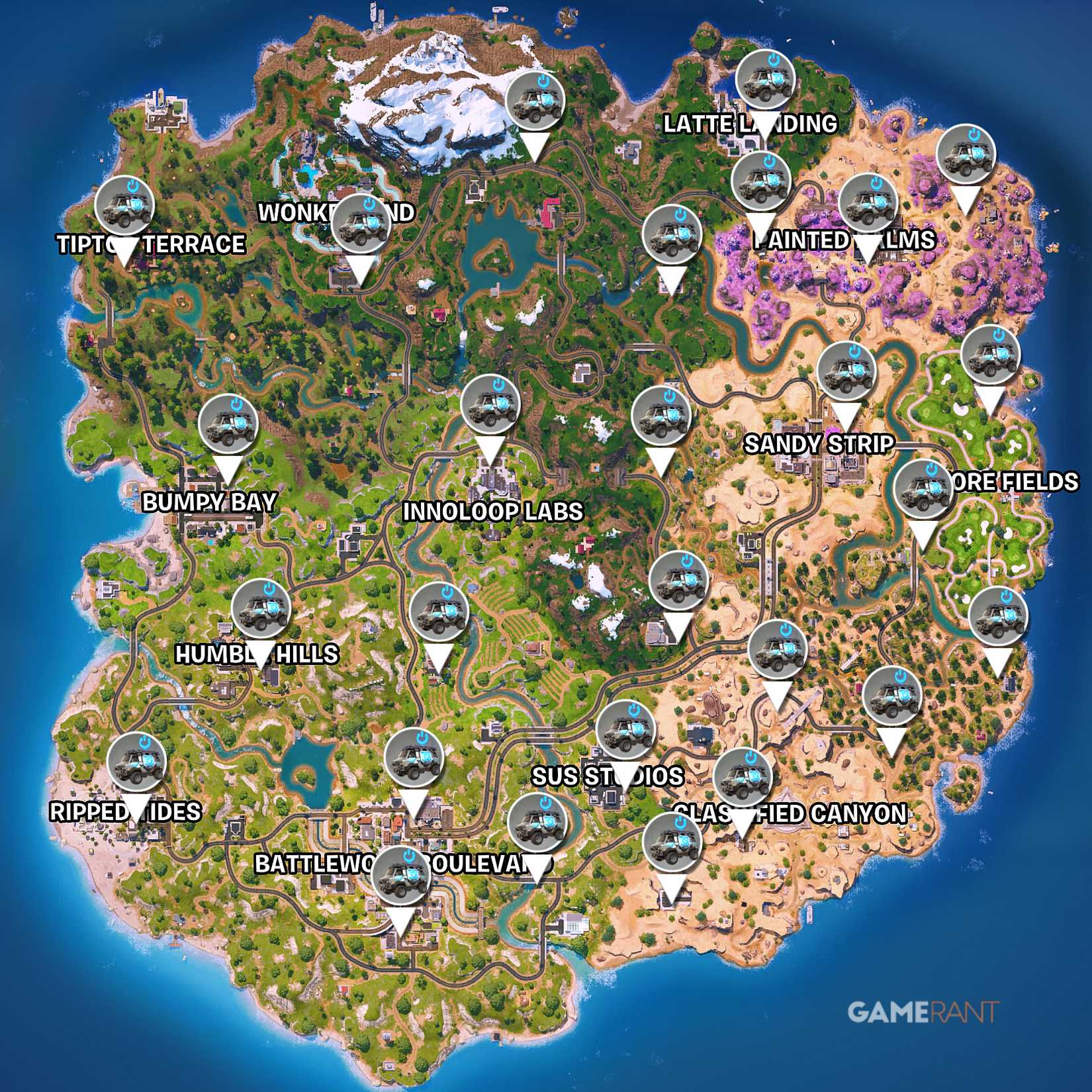 All Fortnite Chapter 7 Season 1 Reboot Van Locations