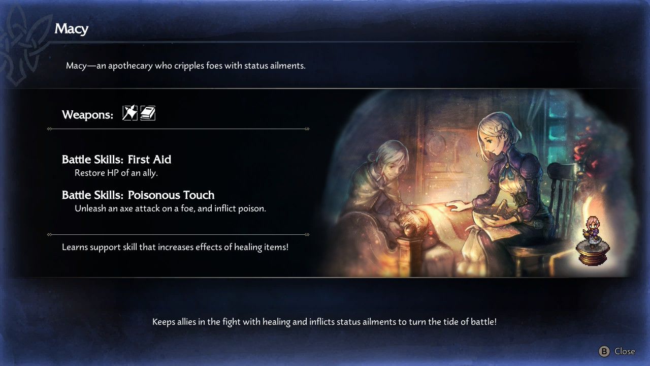 All Octopath Traveler 0 Characters Macy