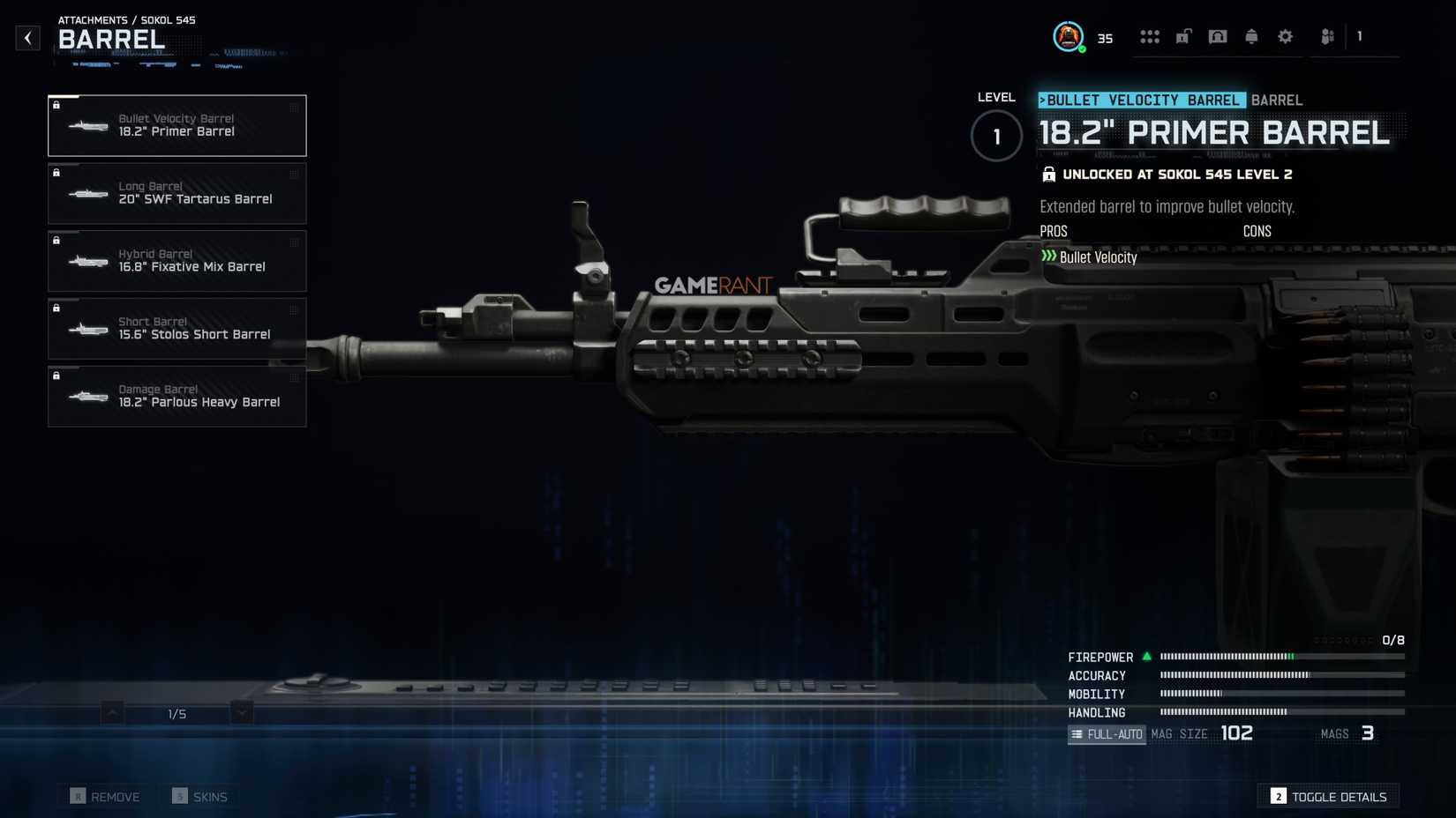 All Sokol 545 Barrels in Black Ops 7