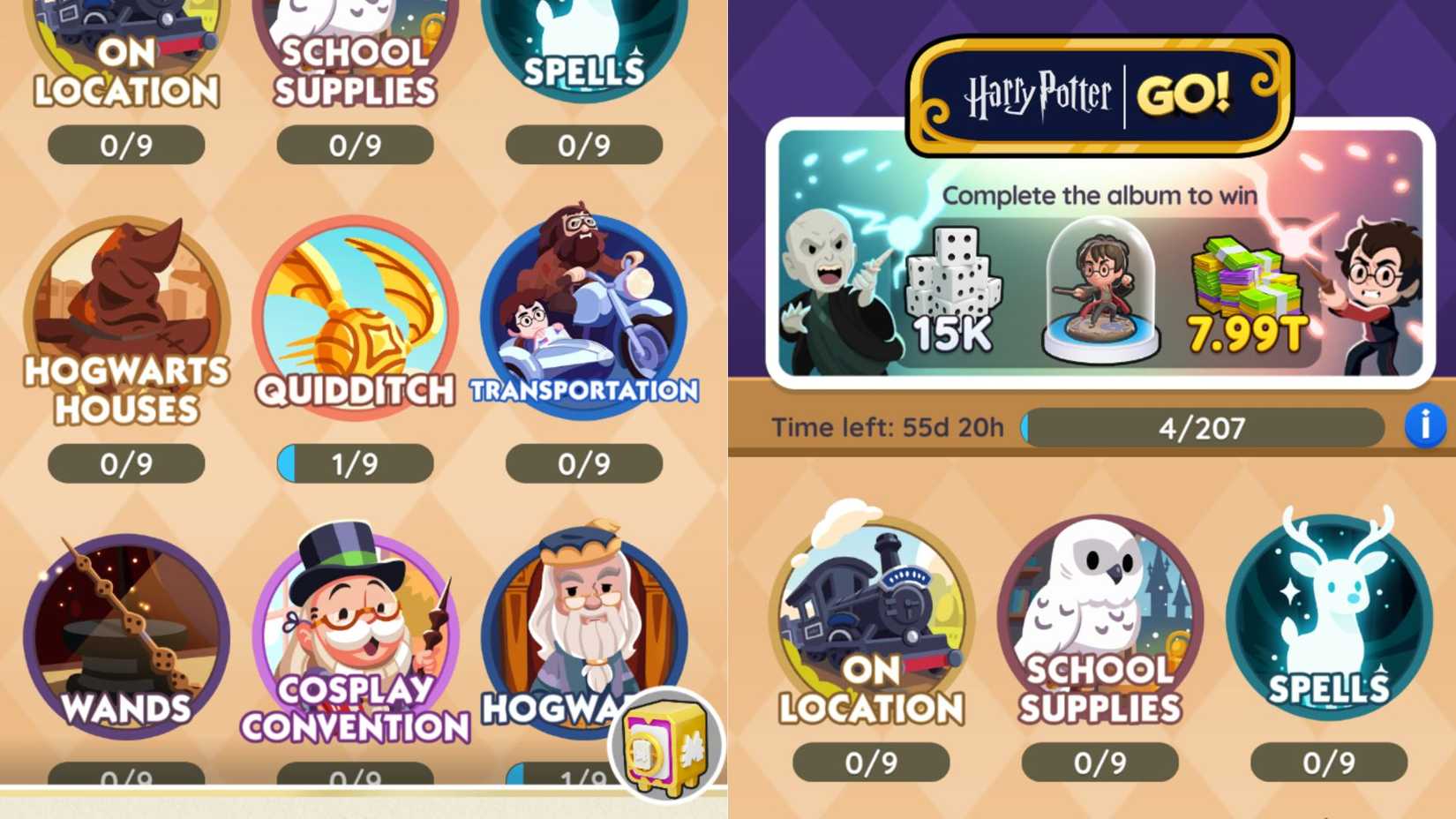 All Sticker Sets in Harry Potter GO Album