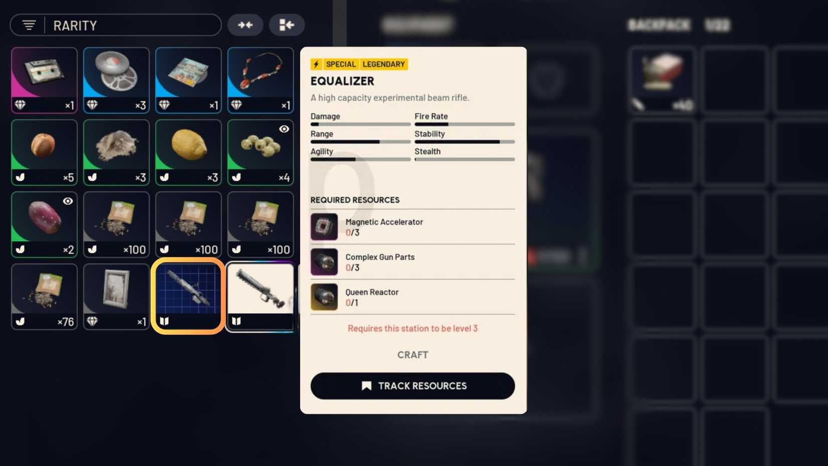 equalizer stats and blueprint in arc raiders.
