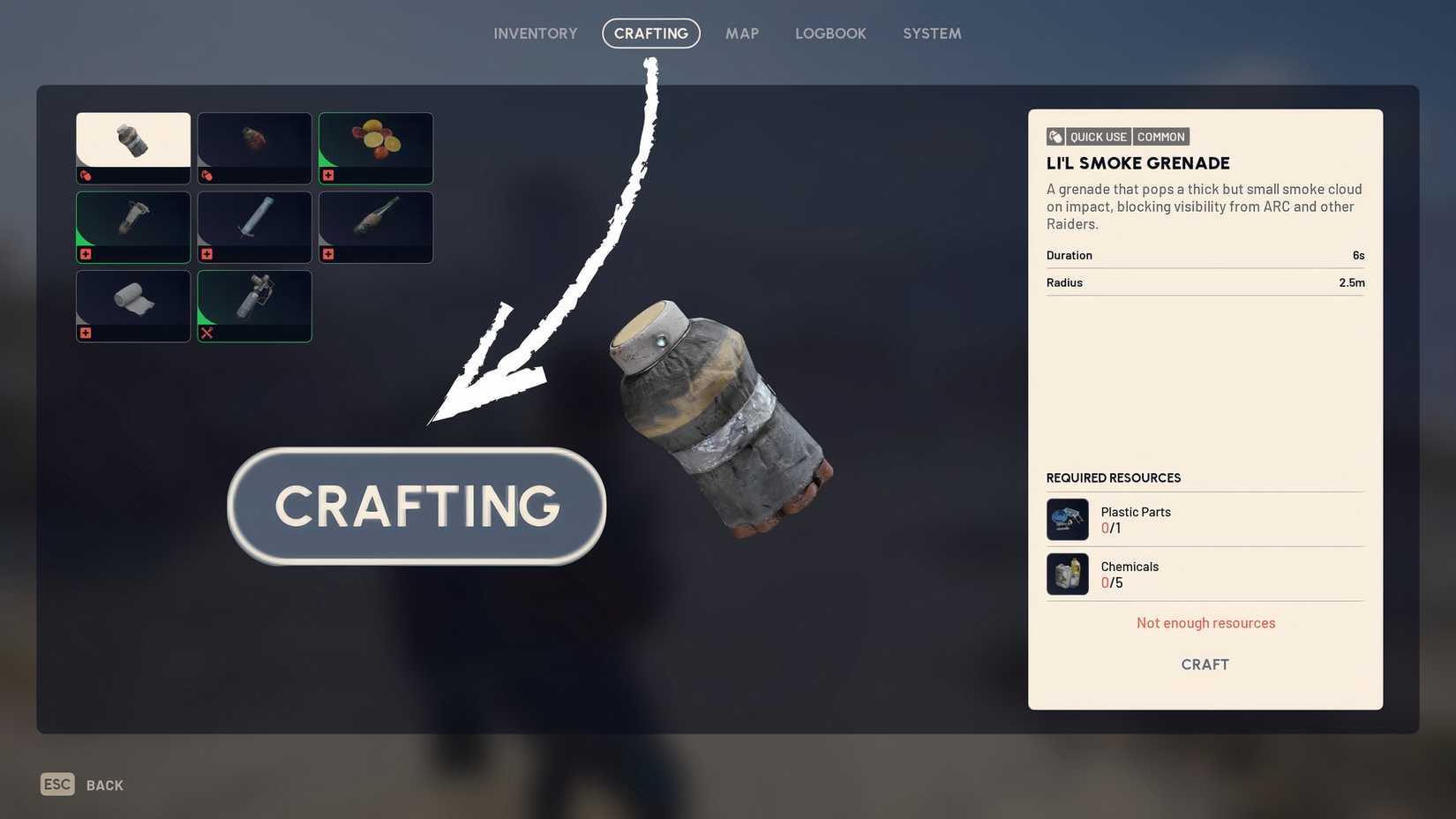 how to craft mid-match in arc raiders.