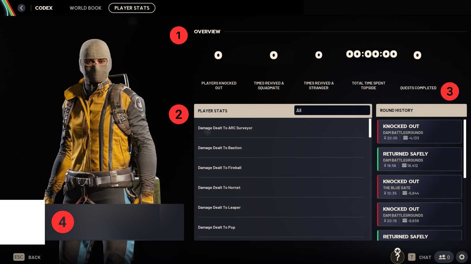 player stat sections in arc raiders.