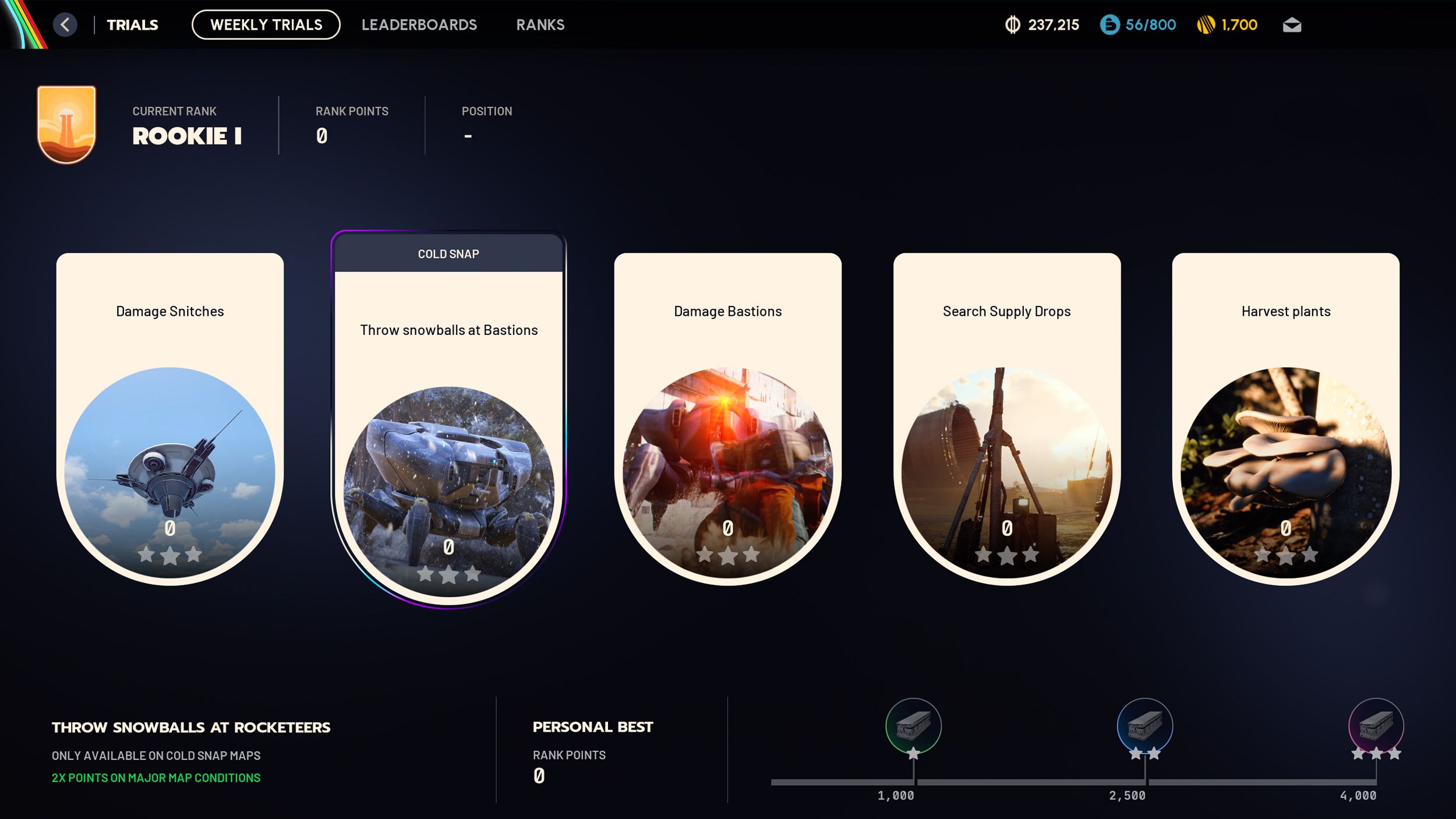 ARC Raiders Trials Season 2 Bola Salju Bastion