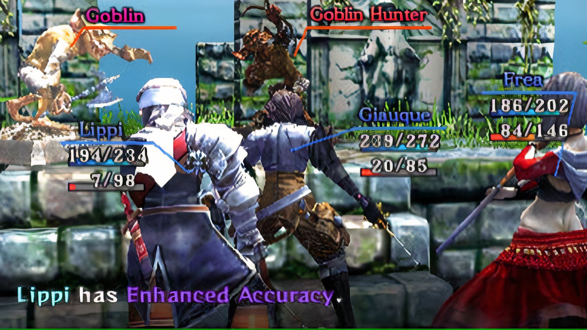 Attacking an enemy in Crimson Shroud