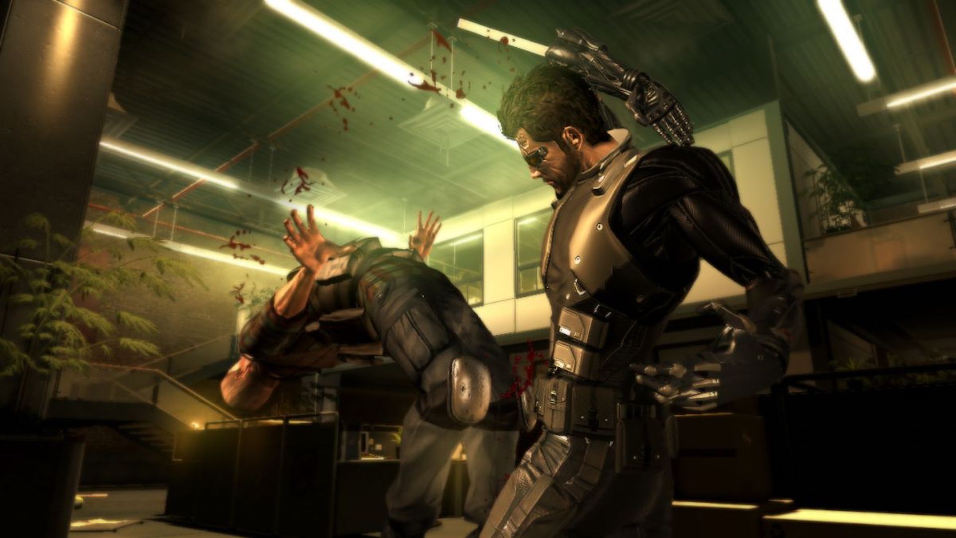 Attacking an enemy in Deus Ex Human Revolution (2011)