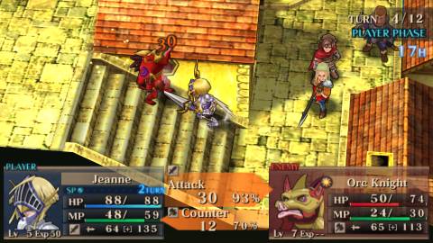 Attacking an enemy in Jeanne d'Arc