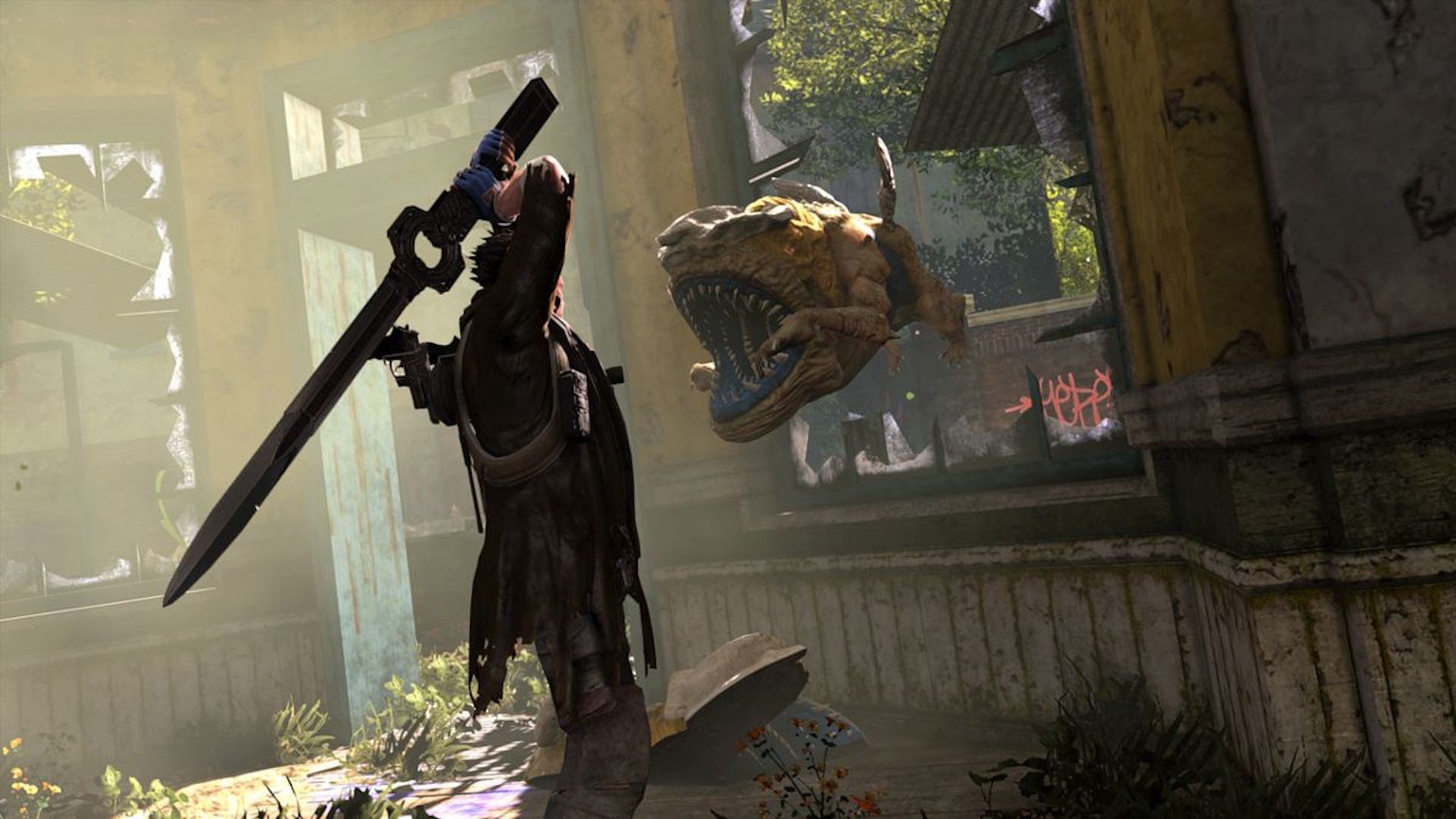 Attacking an enemy in NeverDead