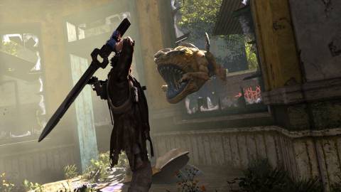 Attacking an enemy in NeverDead