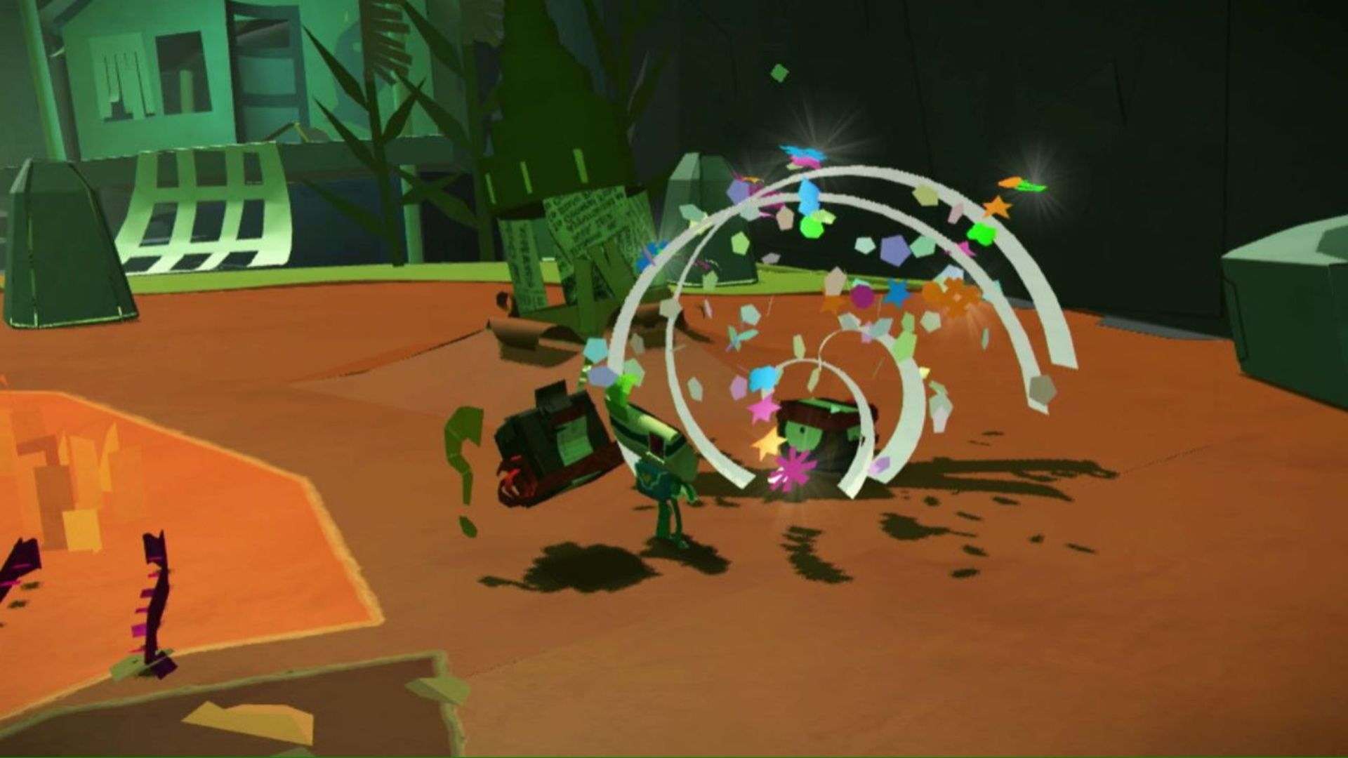 Attacking an enemy in Tearaway (2013)