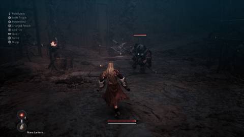 Attacking an enemy in The First Berserker Khazan